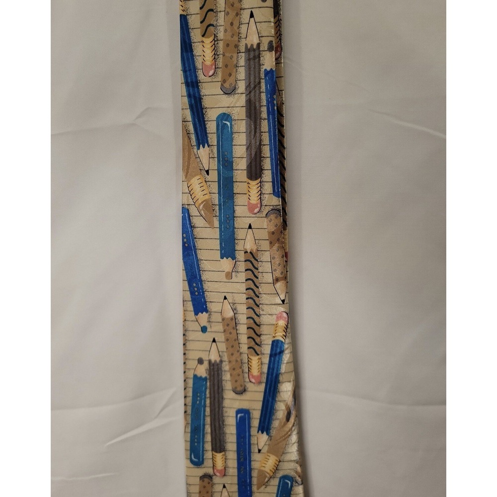 Vintage Novelty‎ Neck Tie Pencil Paper Steven Harris Teacher's Tie Collection